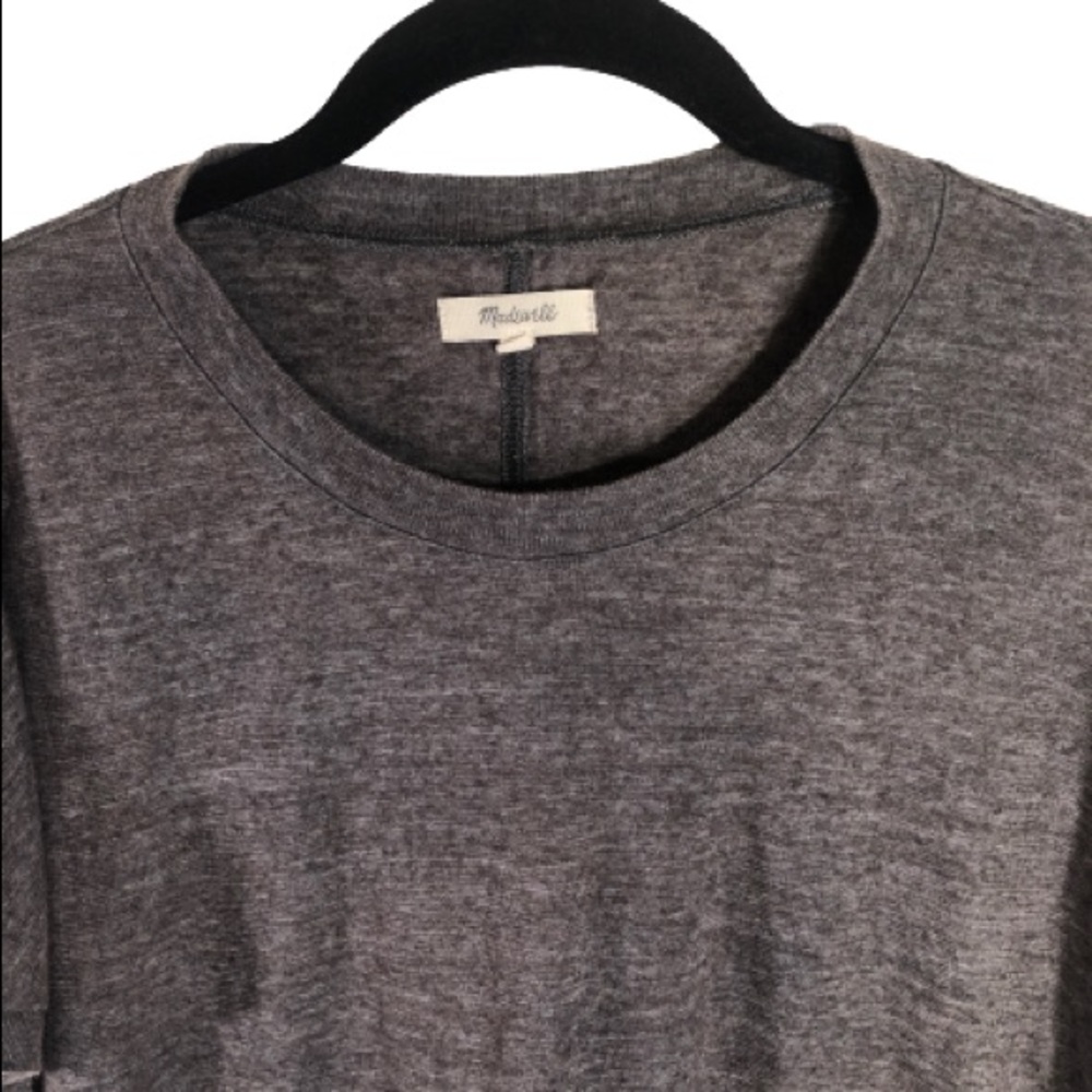 MADEWELL Grey Crew Neck Tee Top Size Small - Picture 2 of 4